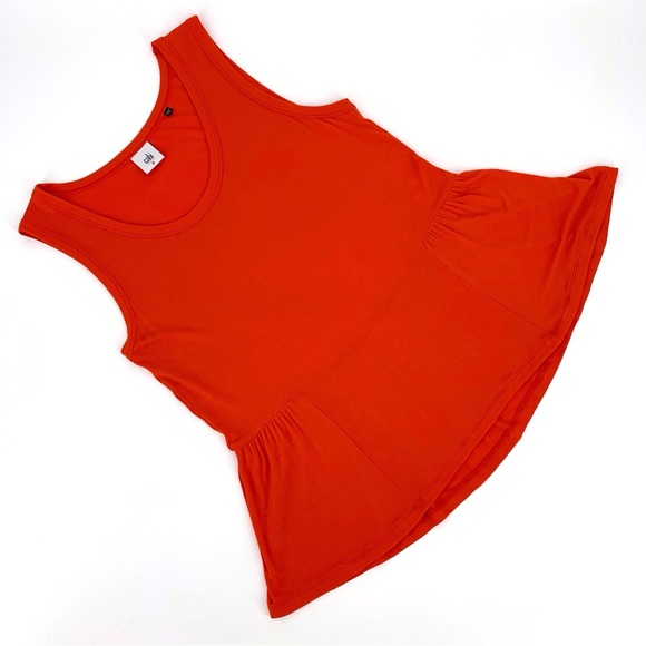Cabi Hangout Tank # 5402, Orange Deep Scoop Neck Dropped Peplum Tank Top, Medium - Picture 12 of 15